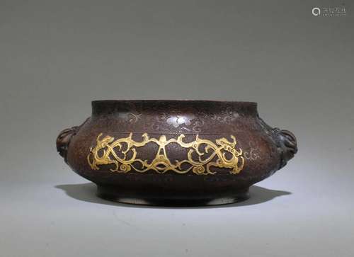 A Gilt Bronze Incense Burner A Gilt Bronze Incense Burner. S...