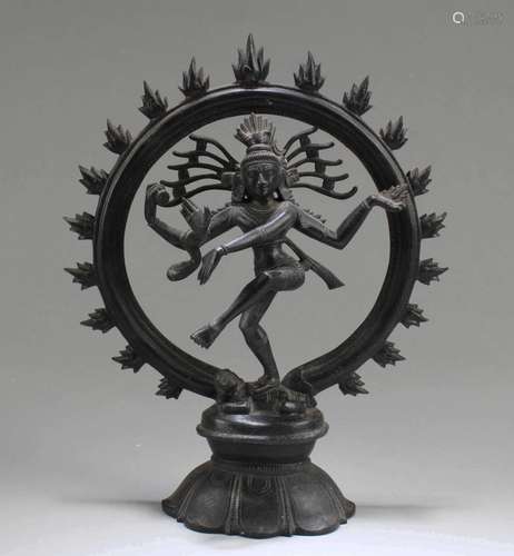 A Bronze Hindu God Shiva as Nataraja Statue A Bronze Hindu G...