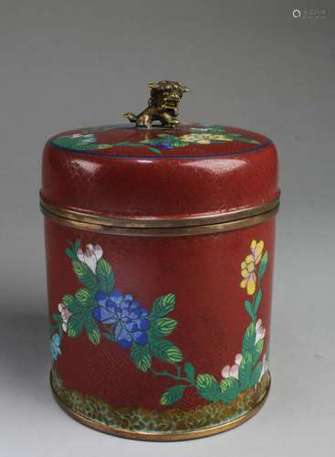 A Chinese Cloisonne Tea Leaves Container A Chinese Cloisonne...