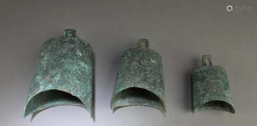 A Group of Three Bronze Bells A Group of Three Bronze Bells....