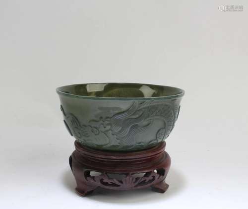 A Spinach Green Jade Bowl A Spinach Green Jade Bowl. Comes f...