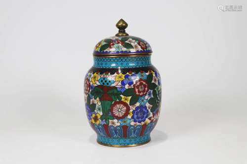 Cloisonne Enamel Ginger Jar and Cover