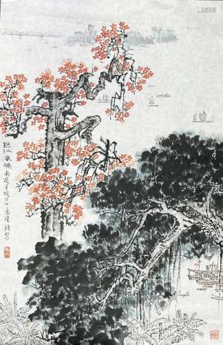 Qian Songyan, Chinese Landscape Painting On Paper