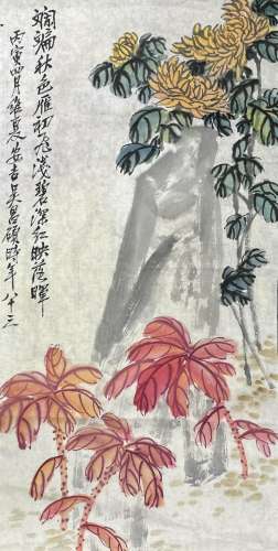 Wu Changshuo, Chinese Flower Painting On Paper