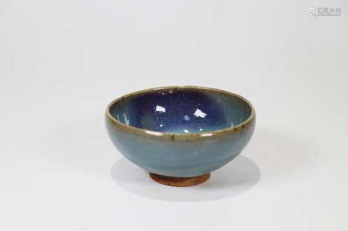 Jun Ware Purple Splashed Tea Bowl