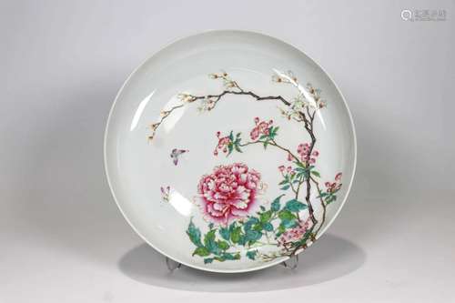 Famille Rose Flower Plate