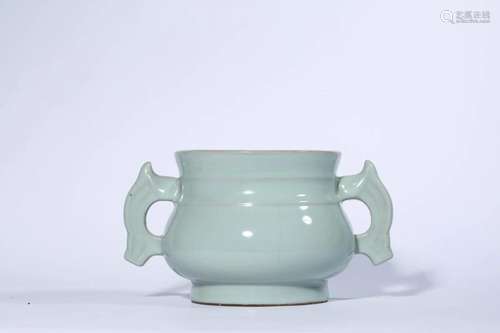 Sky-Blue Glaze Double Eared Censer