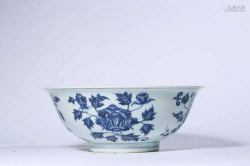 Blue and White Flower Bowl