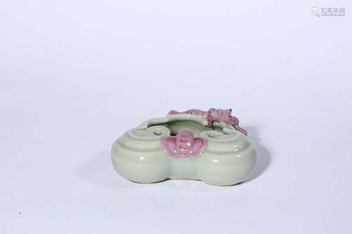 Light Greenish-Blue Glaze Chi-Dragon Lingzhi Washer, Qianlon...