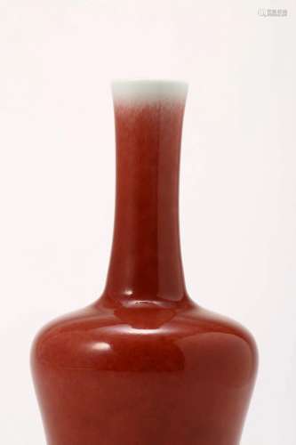Jihong Red Glaze Mallet-Form Vase