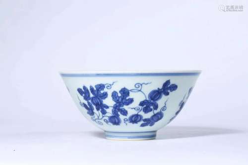 Blue and White Fruit Bowl, Chenghua Mark