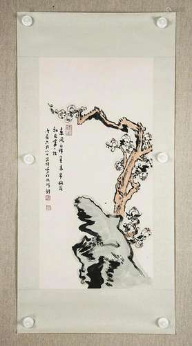 LU YANSHAO, CHINESE PLUM BLOSSOM PAINTING ON PAPER