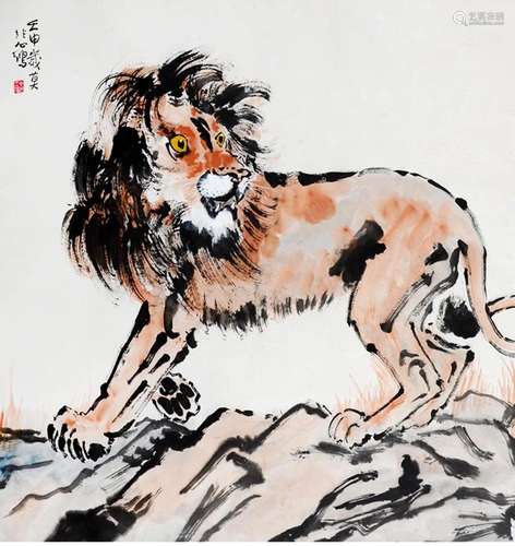 XU BEIHONG, CHINESE LION PAINTING ON PAPER