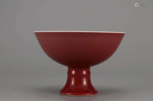 RED GLAZE STEM CUP