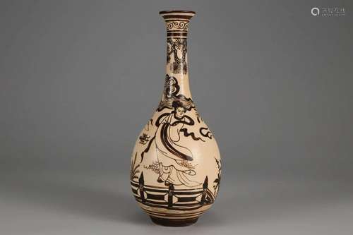 JIZHOU KILN FIGURE VASE