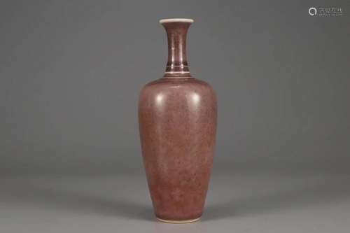 PEACH BLOOM GLAZE BUDDHIST VASE