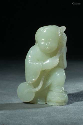 Qing Dynasty Hetian Jade Toad Ornament, China