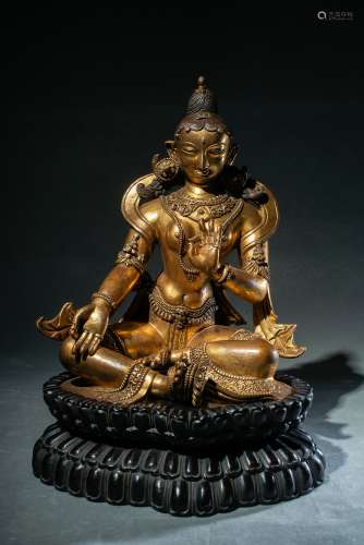 Ming Dynasty Pala Style Bronze Gold Gilded Four-Arms Statue ...