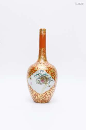 Qianlong Period Fanhong Porcelain Gold Painted 
