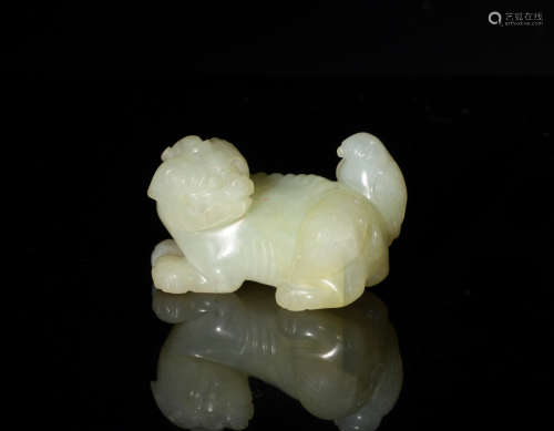 Chinese Carved Jade Beast, 18th Century