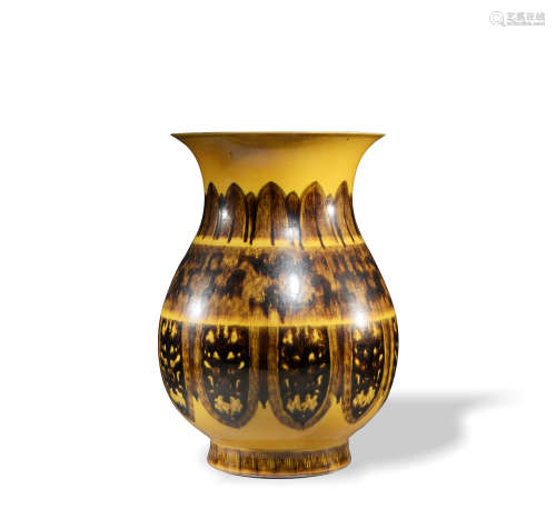 Chinese Yellow Ground Taoti Vase, 19th Century