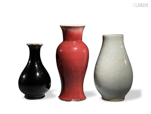 Three Chinese Monochrome Vases, 18-19th Century