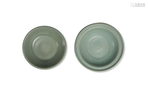 2 Chinese Longquan Celadon Washers, Song Dynasty