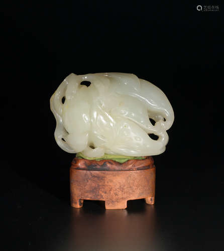 Chinese White Jade Carved Buddha's Hand, 19th Century