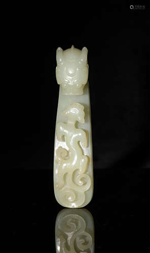 Chinese Jade Dragon Hook, 18th Century or Earlier