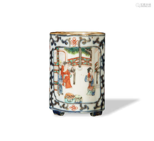 Chinese Famille Rose Brushpot, Early 19th Century