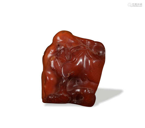 Chinese Carved Amber Pendant, 18th Century or Earlier