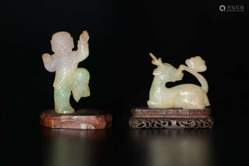 2 Chinese Jadeite Carvings, 19th Century