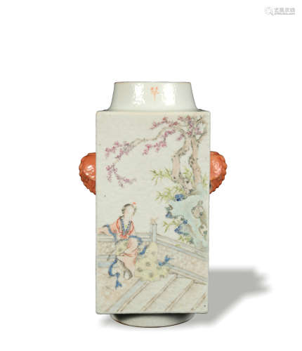 Chinese Qianjiang Cong Vase, 19th Century