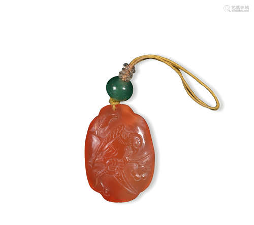 Chinese Carved Agate Pendant, 18th Century