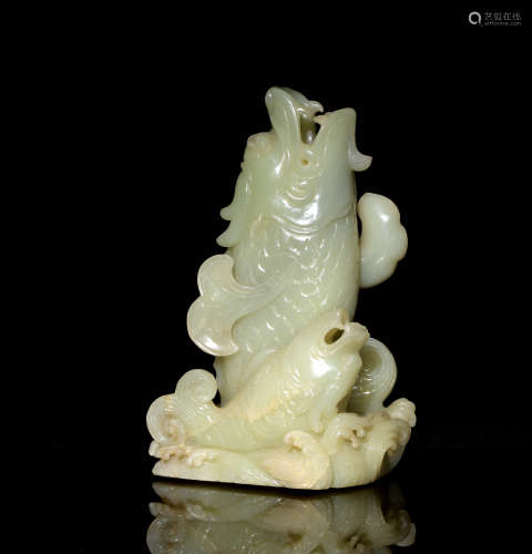 Chinese Jade Mythical Beast Vase, 18th Century