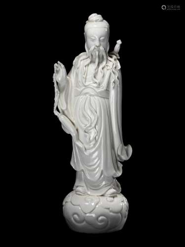 A Blanc-de Chine Porcelain Figure of a Daoist Immortal Heigh...