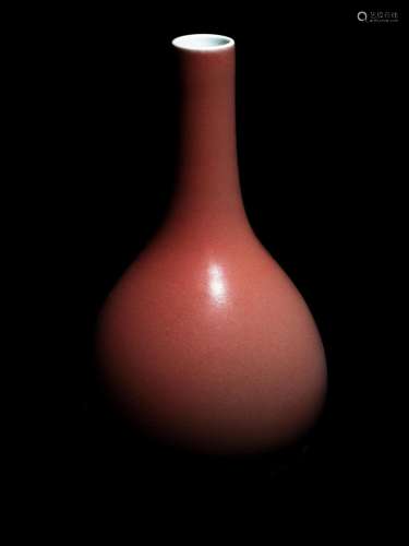 A Copper Red Glazed Bottle Vase Height 12 1/2 in., 31.6 cm.