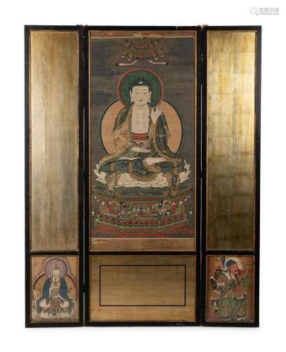 A Daoist Water and Land Ritual Painting Floor Screen Larger ...
