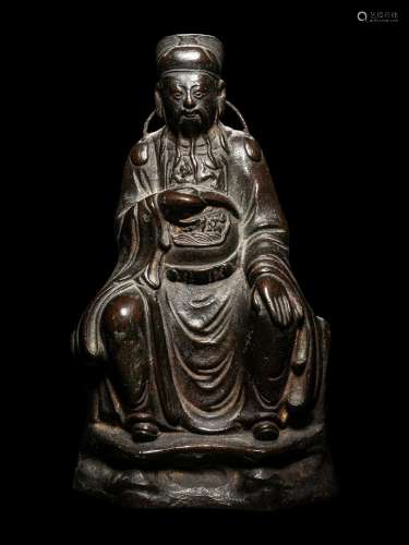 A Bronze Figure of A Daoist Immortal Wenchang Height 6 in., ...