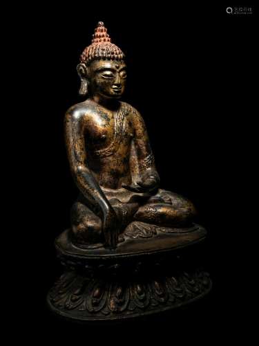 A Large Nepalese Gilt Bronze Figure of Seated Buddha Height ...