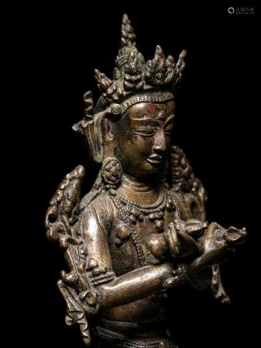 A Tibetan Bronze Seated Figure of Vajrasattva Height 6 1/2 i...