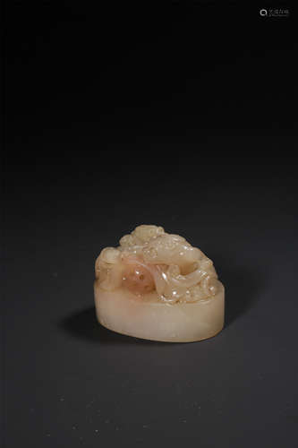 A CARVED SOAPSTONE SEAL,QING DYNASTY