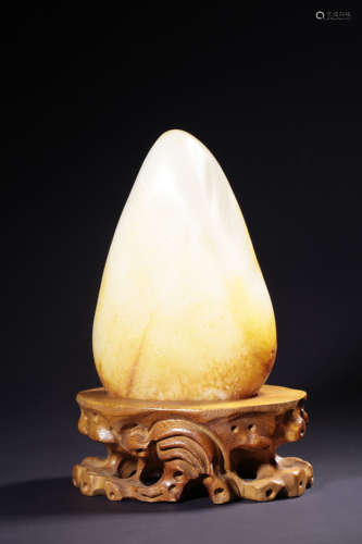 A CARVED WHITE JADE MOUNTAIN,QING DYNASTY