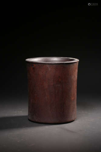 A ROSEWOOD BRUSHPOT,QING DYNASTY