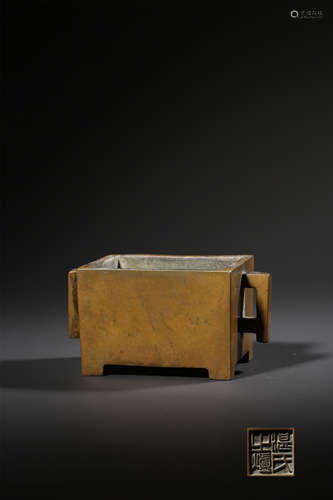 A GILT-BRONZE CENSER,QING DYNASTY