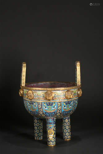 A CLOISONNE ENAMEL CENSER,QING DYNASTY