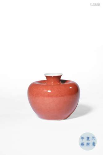 A PEACHBLOOM-GLAZED JAR,MARK AND PERIOD OF KANGXI