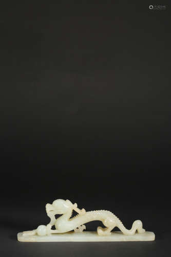 A WHITE JADE‘DRAGON’BRYSGREST,QING DYNASTY