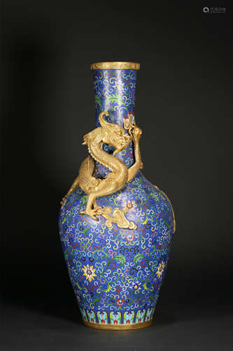 A CLOISONNE ENAMEL‘DRAGON’VASE,QING DYNASTY