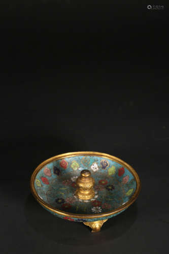 A CLOISONNE ENAMEL RECEPTACLE,QING DYNASTY